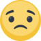 Slightly Frowning Face emoji on Facebook